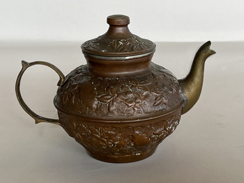 Repoussé  Samovar Teapot with Chocolate Patina